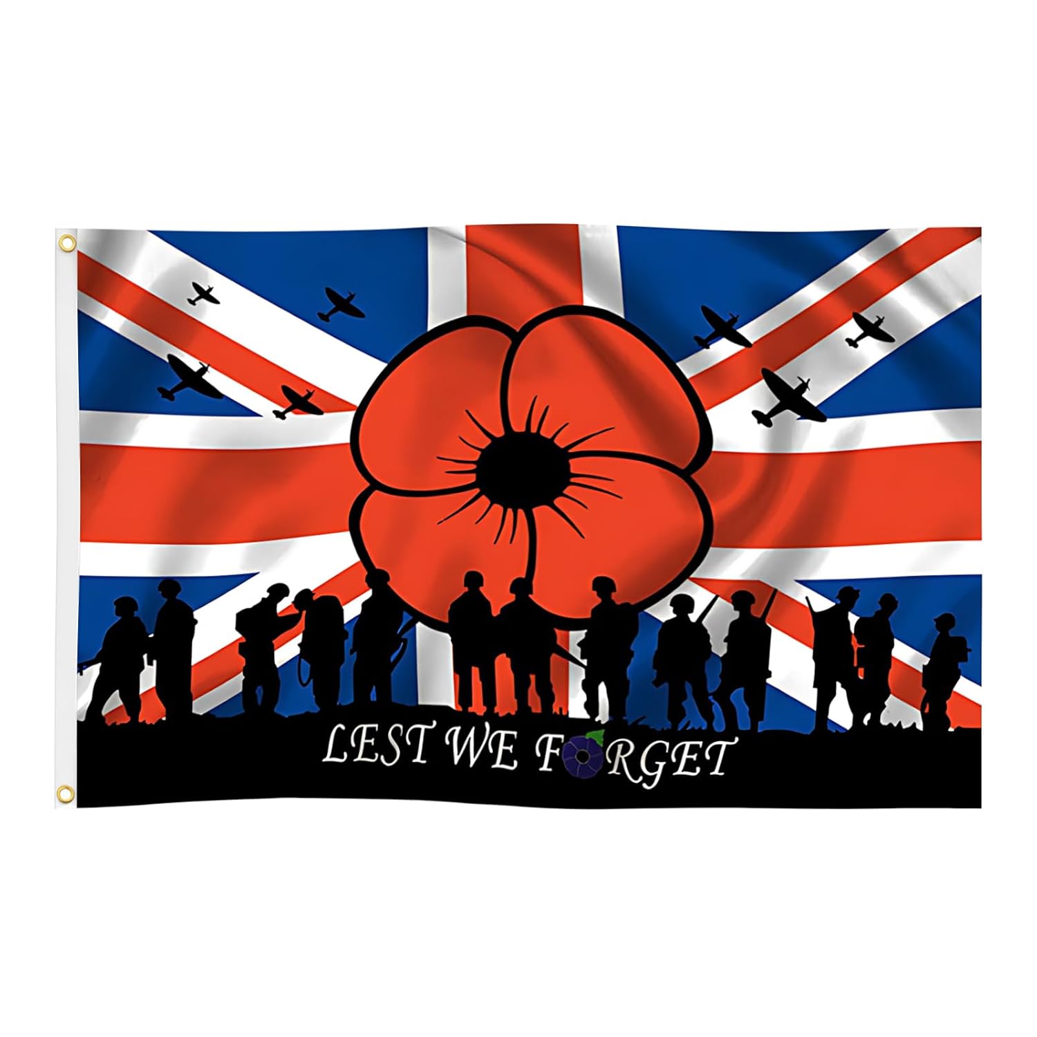 Lest We Forget Flag, Lest We Forget, Remembrance Day Poppy Spitfire ...