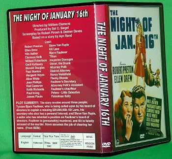 DVD THE NIGHT OF JAN. 16th - DVD - Robert Preston, Ellen Drew Book