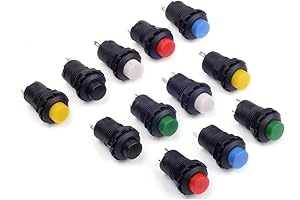 12-Pack 12mm Self-Locking Latching Push Button Toggle Switch - CYT1091