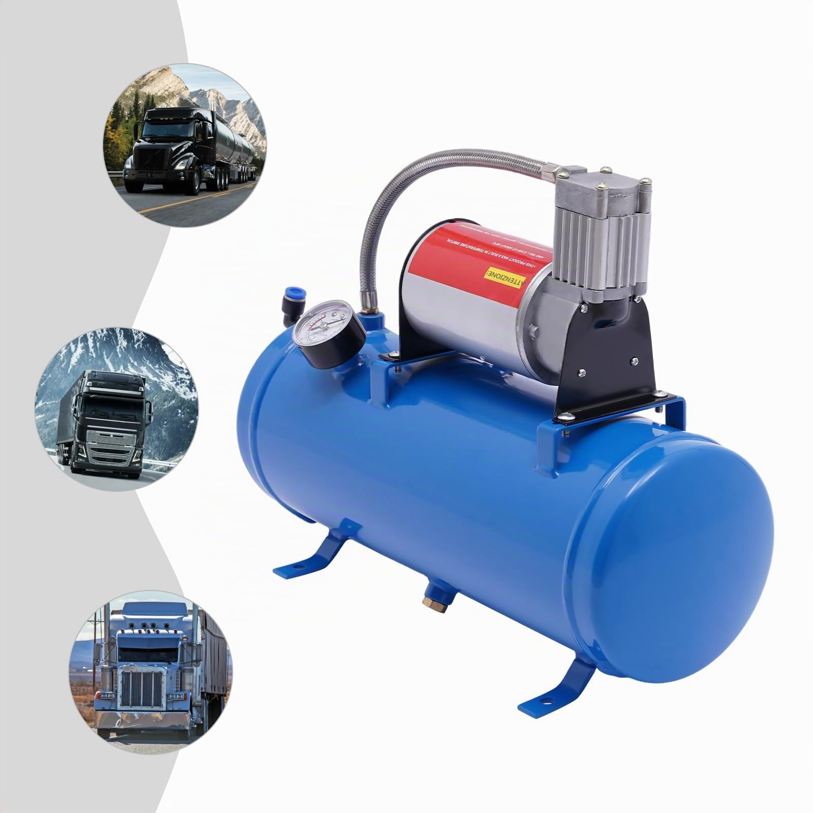 Compressore, compressore d'aria per officina, mobile, DC 12V, motore a induzione, aria compressa silenziosa senza olio, manutenzione gratuita, 150 PSI, serbatoio da 6L, 23A