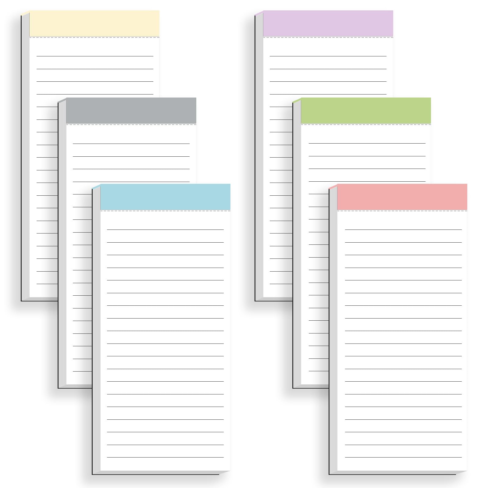 BIPEND 6 Pack Magnetic Notepads for Fridge, Grocery List Magnet Pad for Refrigerator, Memo Notepad with Lined Pages, 50 Sheets per Note Pads To-Do