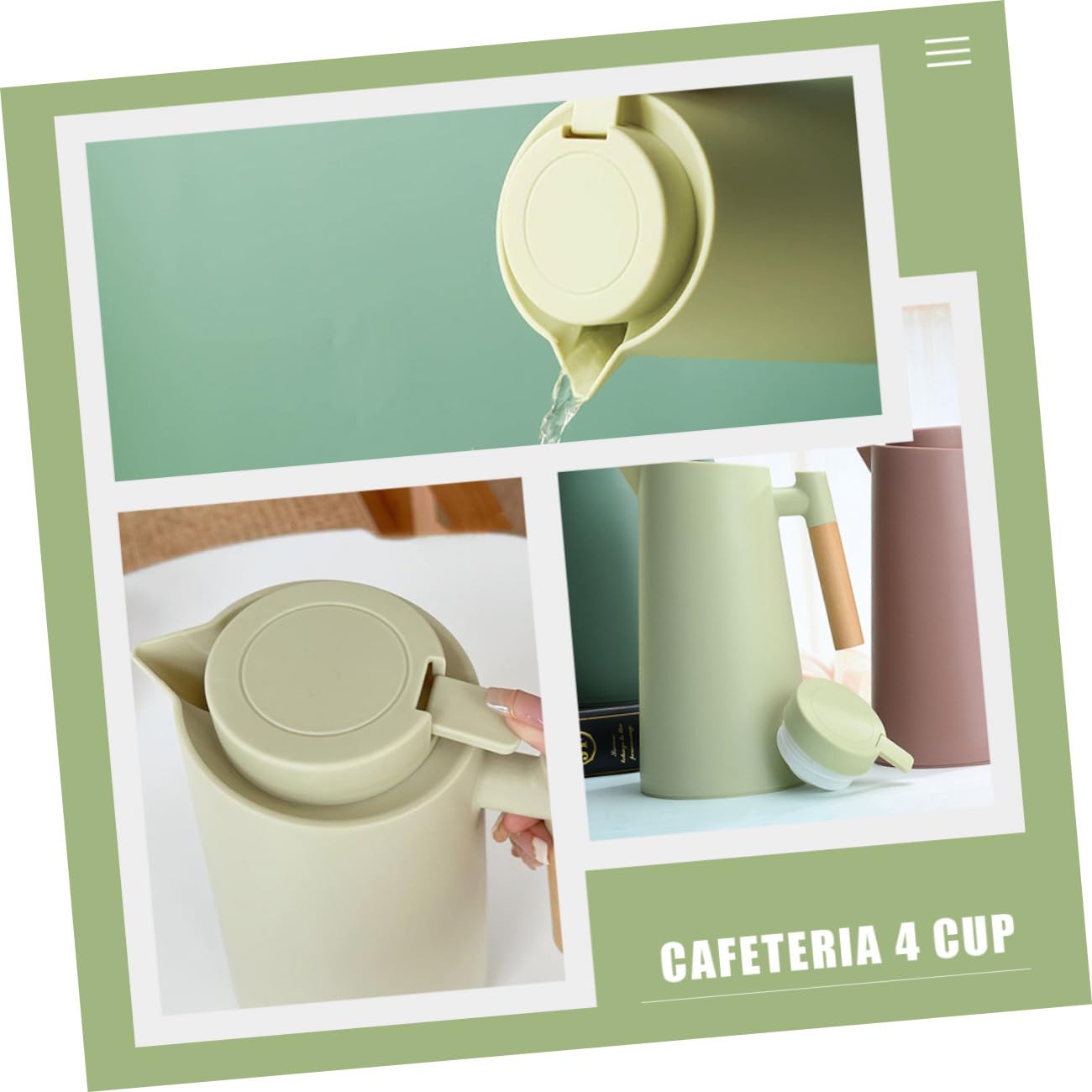Grosse Bouteille Isotherme en Verre Poignée en Bois Style Nordique 1000 Ml Couvercle Étanche pour Usage Quotidien la Maison