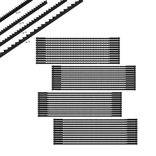 JTEX Hoja de sierra de desplazamiento surtido de extremos de pasador de 5 pulgadas, paquete de 48, repuesto para Wen 3921, Delta, Ryobi, Dremel,