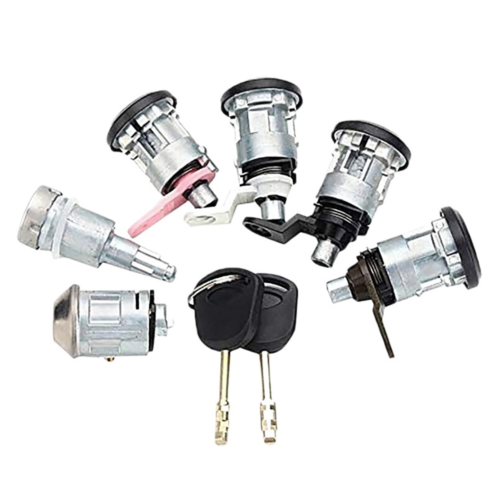 cilindro della serratura dell'accensione e chiave 6 pezzi interruttore di accensione auto sinistra destra set di blocco con 2 chiavi/adatto for Ford Transit Mk5 1994-1997 1998 1999 2000 95VB-B22050-