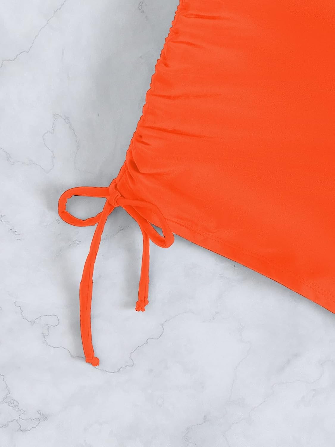 Women's V Cross High Waisted Swim Shorts Ruched Side Tie Boy Shorts Swimsuit Bottoms with Liner - Image 5