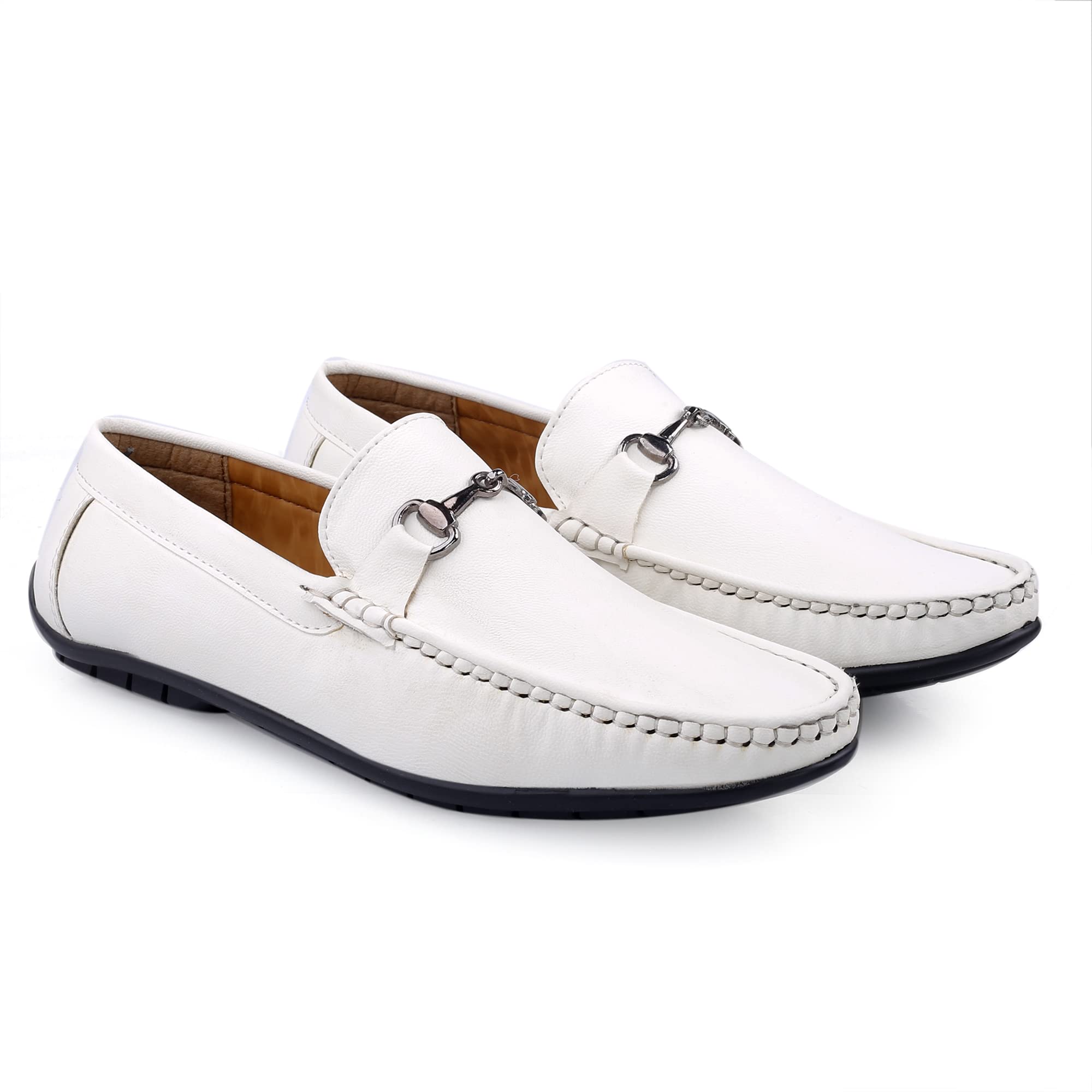 YUVRATO BAXI Mens White Synthetic Upper Driving Loafer Shoes-7 UK (B09QXKJ869) Amazon Price History, Amazon Price Tracker