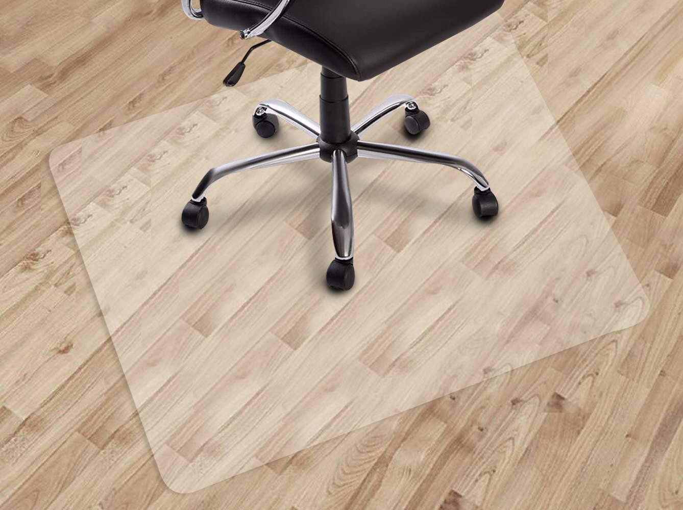 Zinn Tapis de protection de sol en bois dur - Anti-rayures - Transparent - Pour chaise de bureau Roliing, roues et pieds - Protection contre la saleté - Glisse lisse lisse