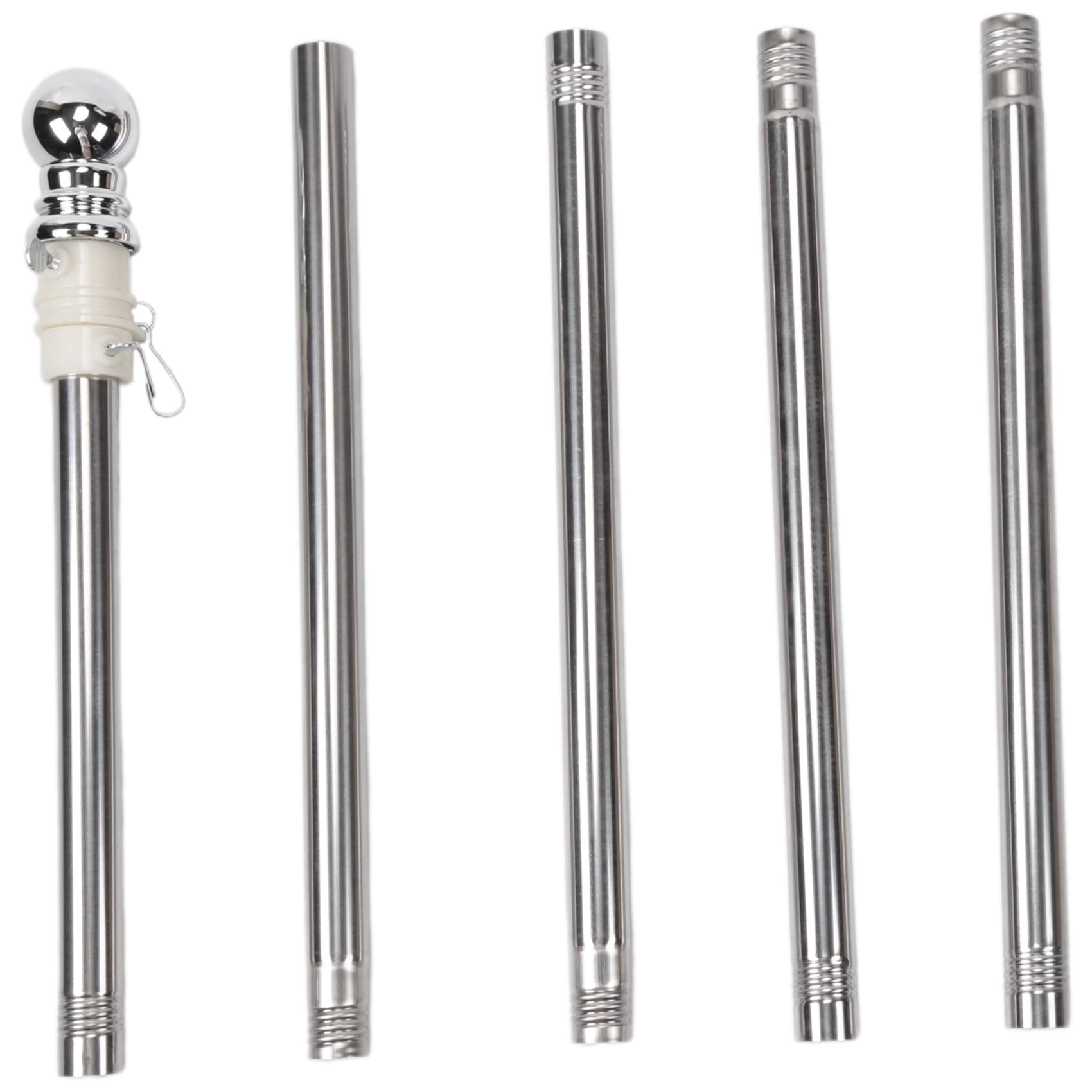 Rastapulz Flagpole, Stainless Steel Flagpole, Suitable for House Courtyard Garden, Anti-Rust (Silver Pole Only)