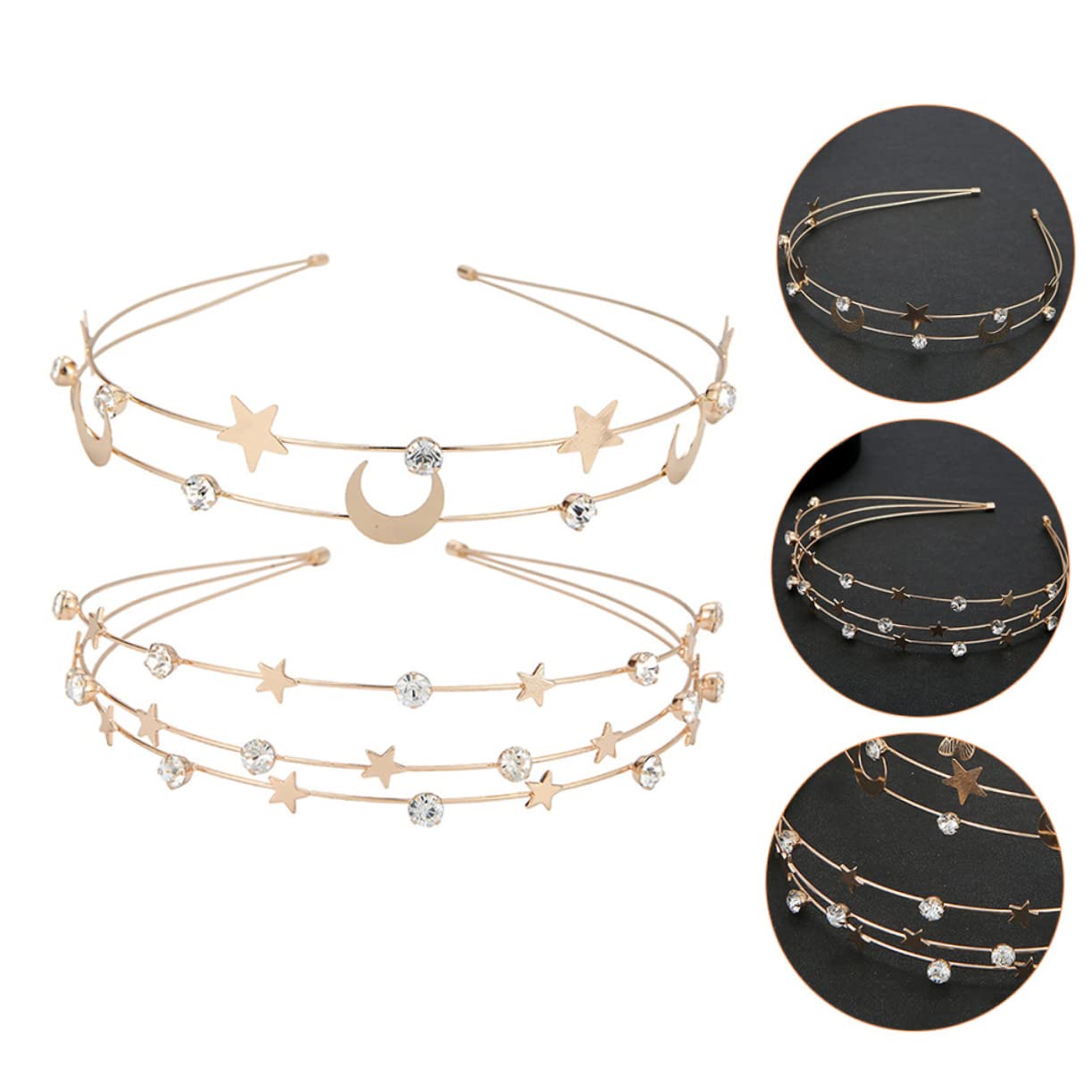 Didiseaon 8 Pz fascia stella fascia glitterata fasce per le donne lunare hair charms hair jewelry arredamento cerchietti bambina fasce per in copricapo di strass