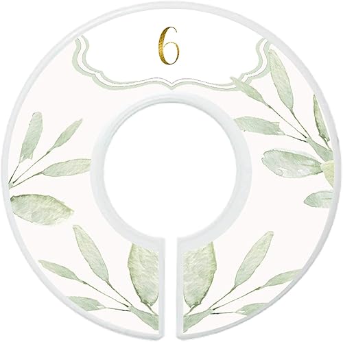 Miniatura 6 de Mumsy Goose Divisores de ropa para bebé niña, divisores de armario, organizadores botánicos (tamaños de 2 a 7 (6 anillos), dorado)