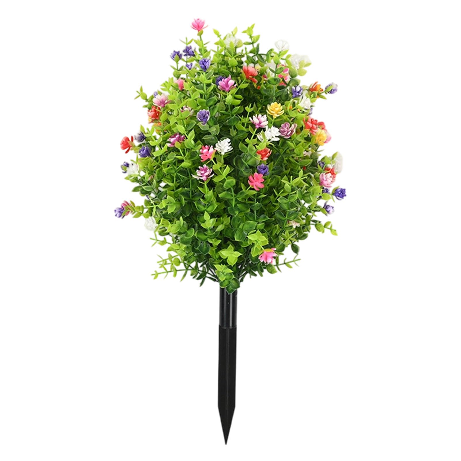Snorvixre Eucalyptuses Stakes with Ground Pegs Artificial Greeneries Accessory for Landscape Balcony Arrangements Outdoor Garden Decoration Stakes