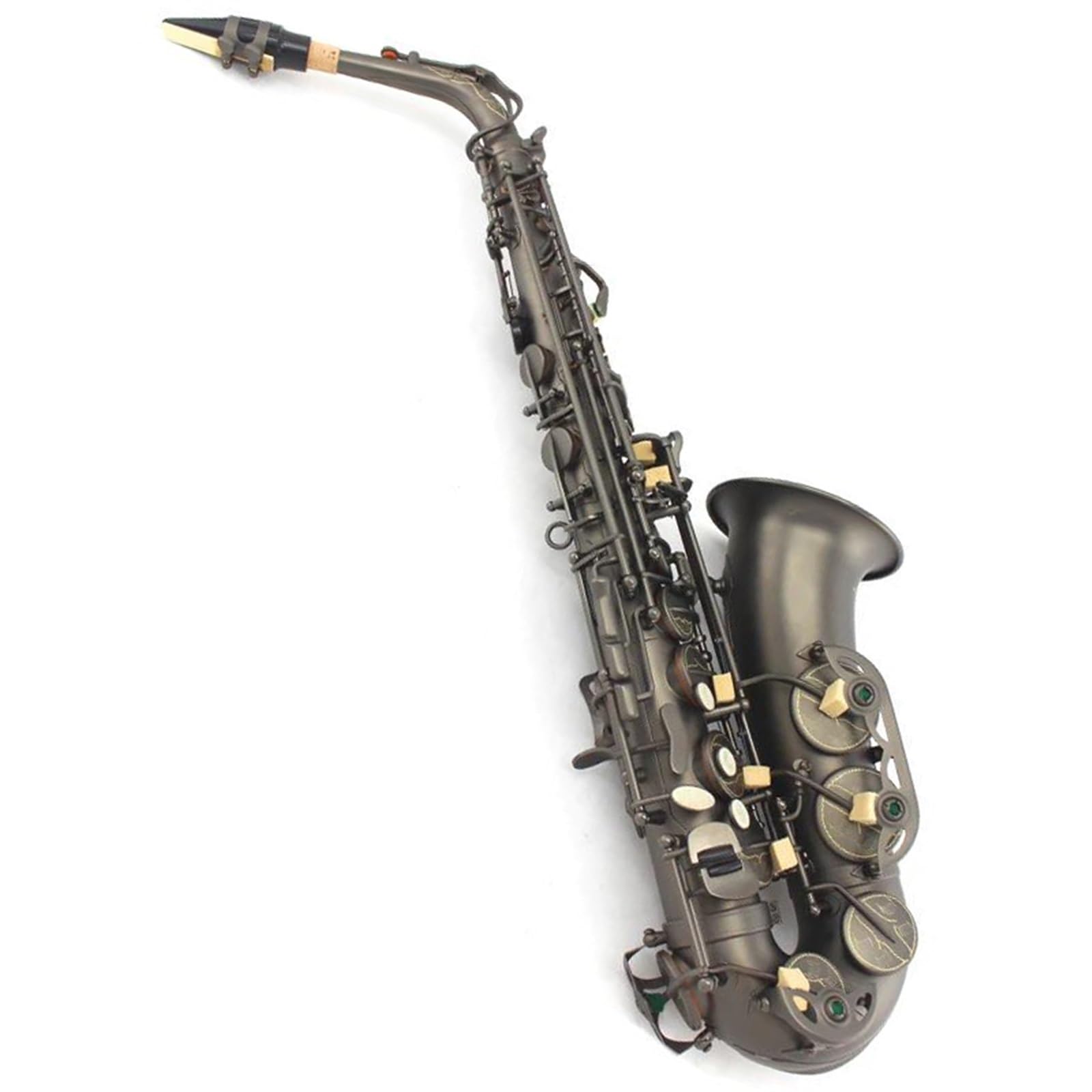 Profesjonalny Saksofon Matowy Czarny Nikiel Złoty Eb Z Akcesoriami Instrumenty Muzyczne profesjonalny Saksofon