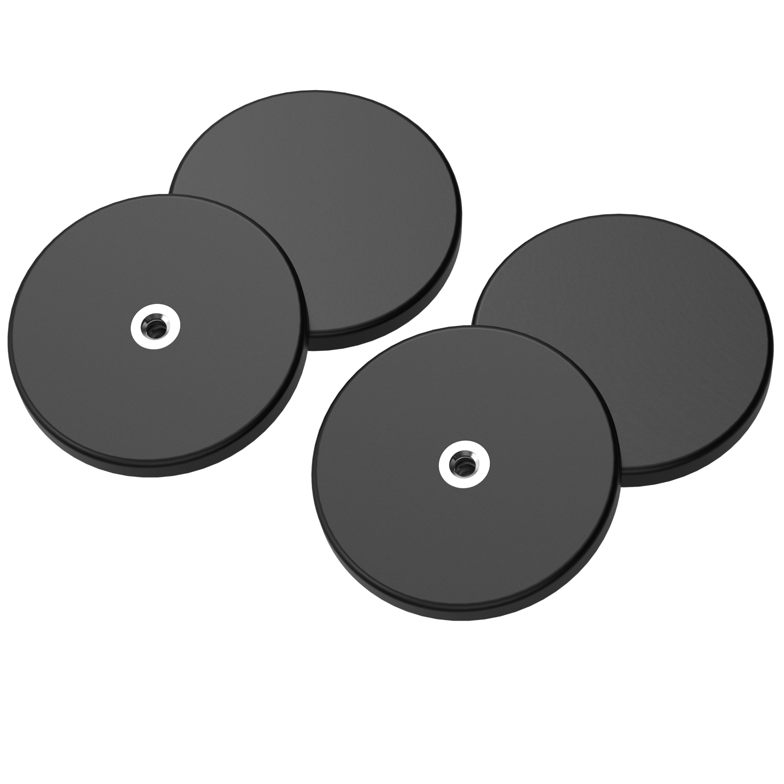 Magnetpro 4 Pieces Strong Rubber Coated Mounting Magnets Anti-Scratch & Anti Corrosion, Over 30 LB Adhesive Power, with 1/4"-20 Stainless Steel Thread Hole and Screw for PTZ, Camera