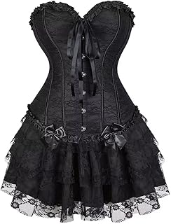 Corset Femme Bustier Jupe Robe Dress Sexy Dentelle Lace Floral Guêpière Lingerie Grande Taille Vintage