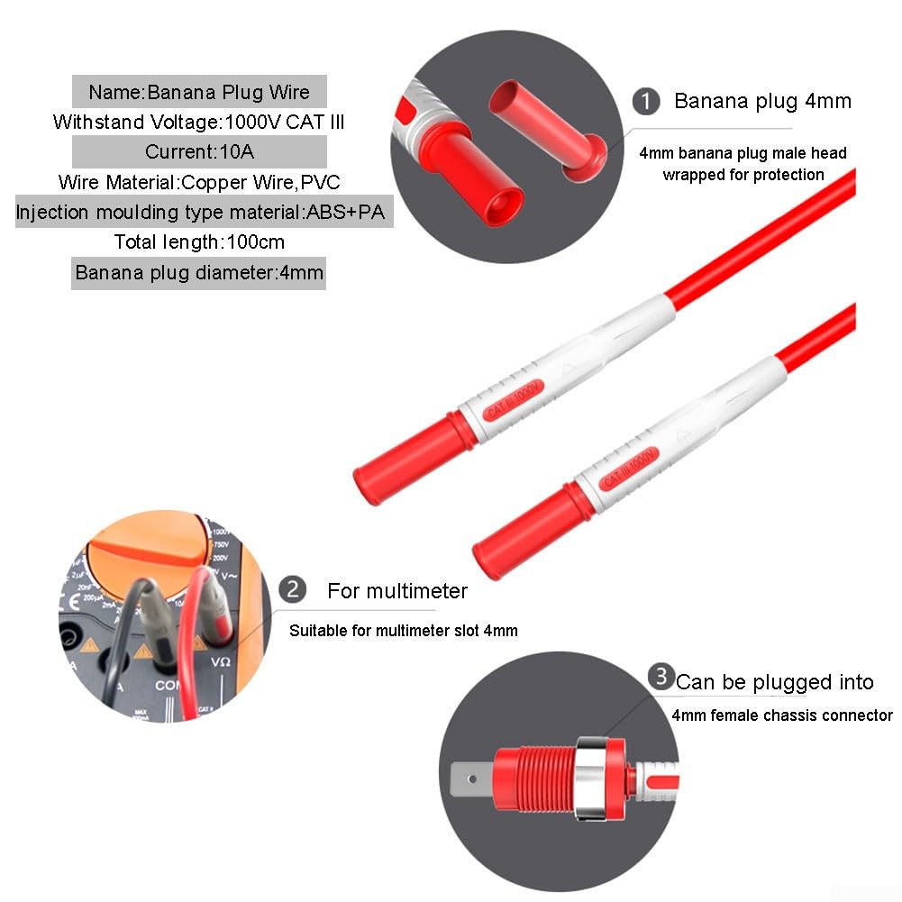 25-teiliges Multimeter-Messleitungs-Set mit Krokodilklemme, Prüfhaken, Draht-Piercing-Sonde