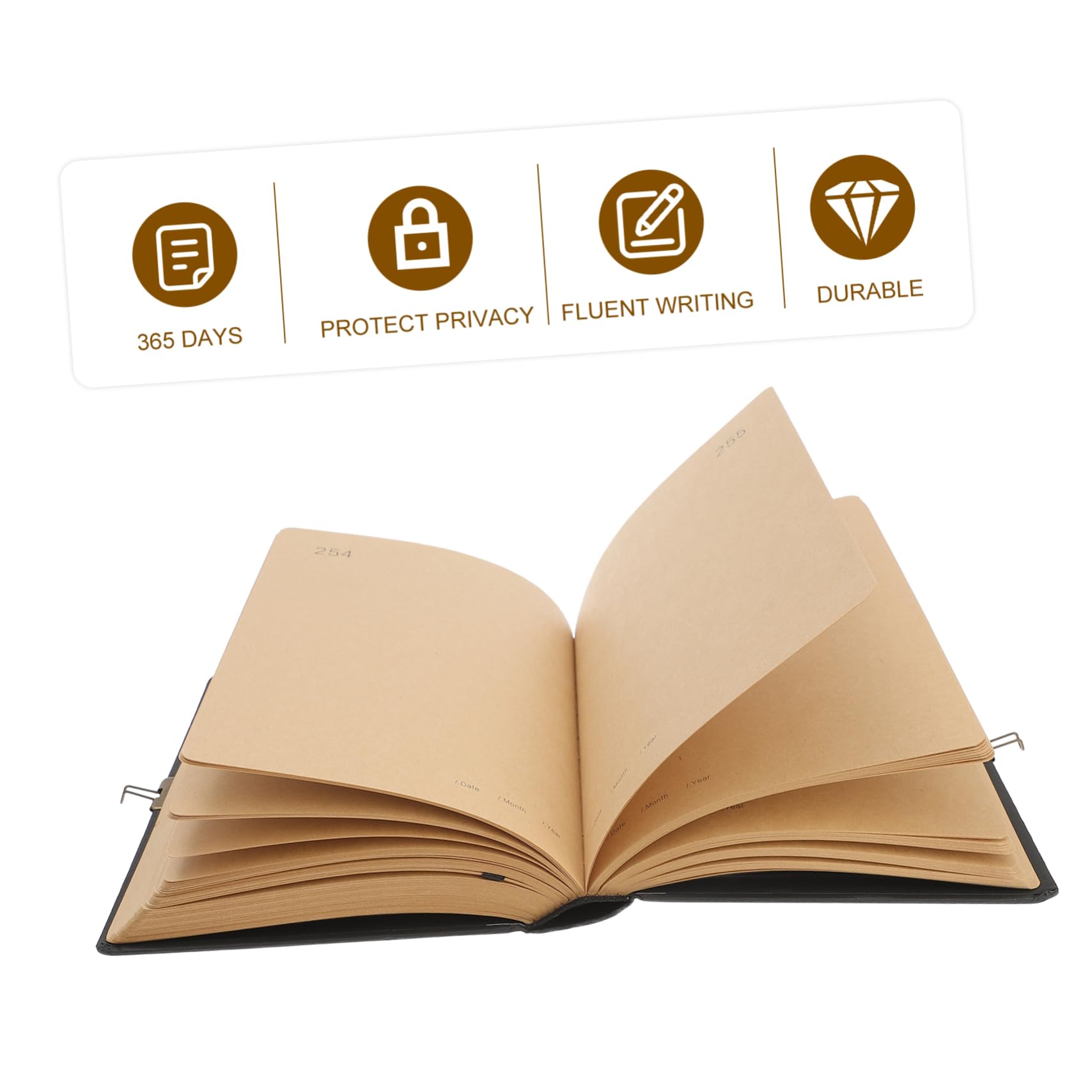 NUOBESTY Quaderno Diario da Giorni con Lucchetto Organizer Portatile Cancelleria per Casa Ufficio Scuola Stili multipli