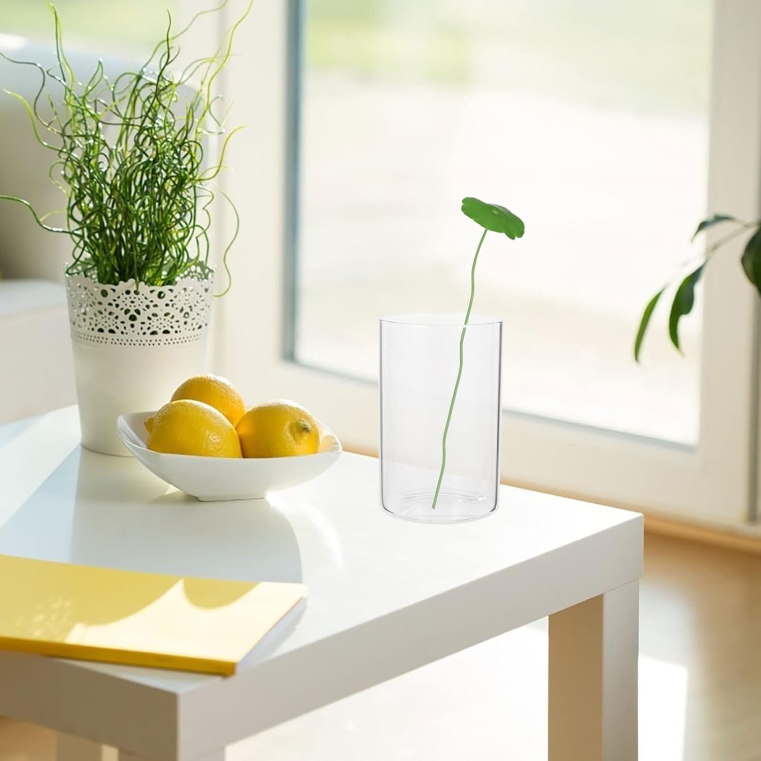 Veemoon 3Pcs Glass Cylinder Vases Candle Holder Clear Desktop Flower Vases Wedding Table Centerpieces Vase Decoration (Transparent)