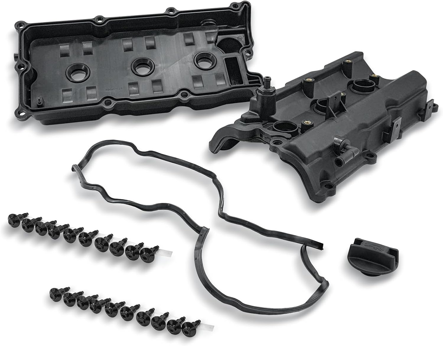 Left and Right Engine Valve Covers and Gaskets Set Compatible with 2003-2006 Infiniti G35, Nissan 350Z, 2006-2008 Infiniti M35, 2003-2008 Infiniti FX35 (V6 3.5L) -OE# 13264AM610 13264AM600