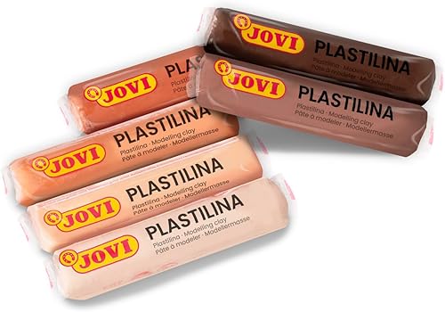 Miniatura 4 de Jovi Plastilina - Arcilla de modelado reutilizable y no secada; colores multiculturales, barras de 0.5 onzas, juego de 6, perfectas para proyectos