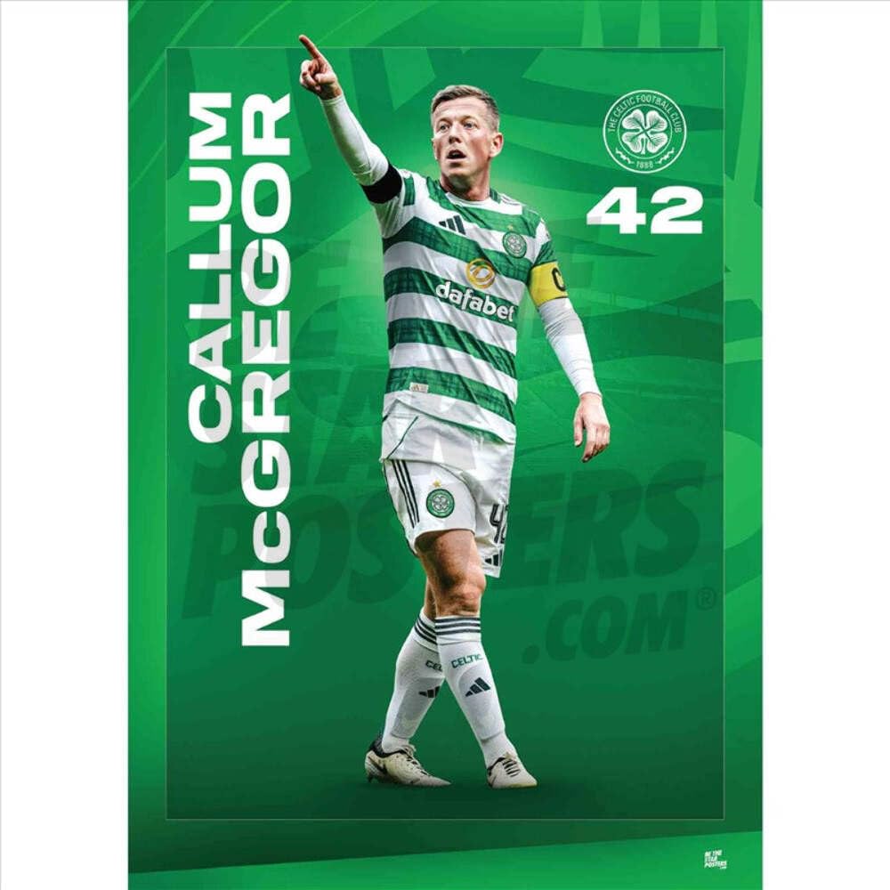 Celtic FC Callum McGregor 25/26 Action Poster Unframed A4