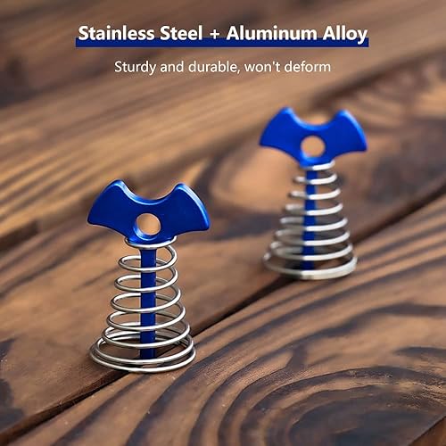 Miniatura 4 de Fishbone - Estacas de anclaje para cubierta con mosquetones, estacas de aluminio para tienda de campaña con hebilla de resorte, estacas de tienda de