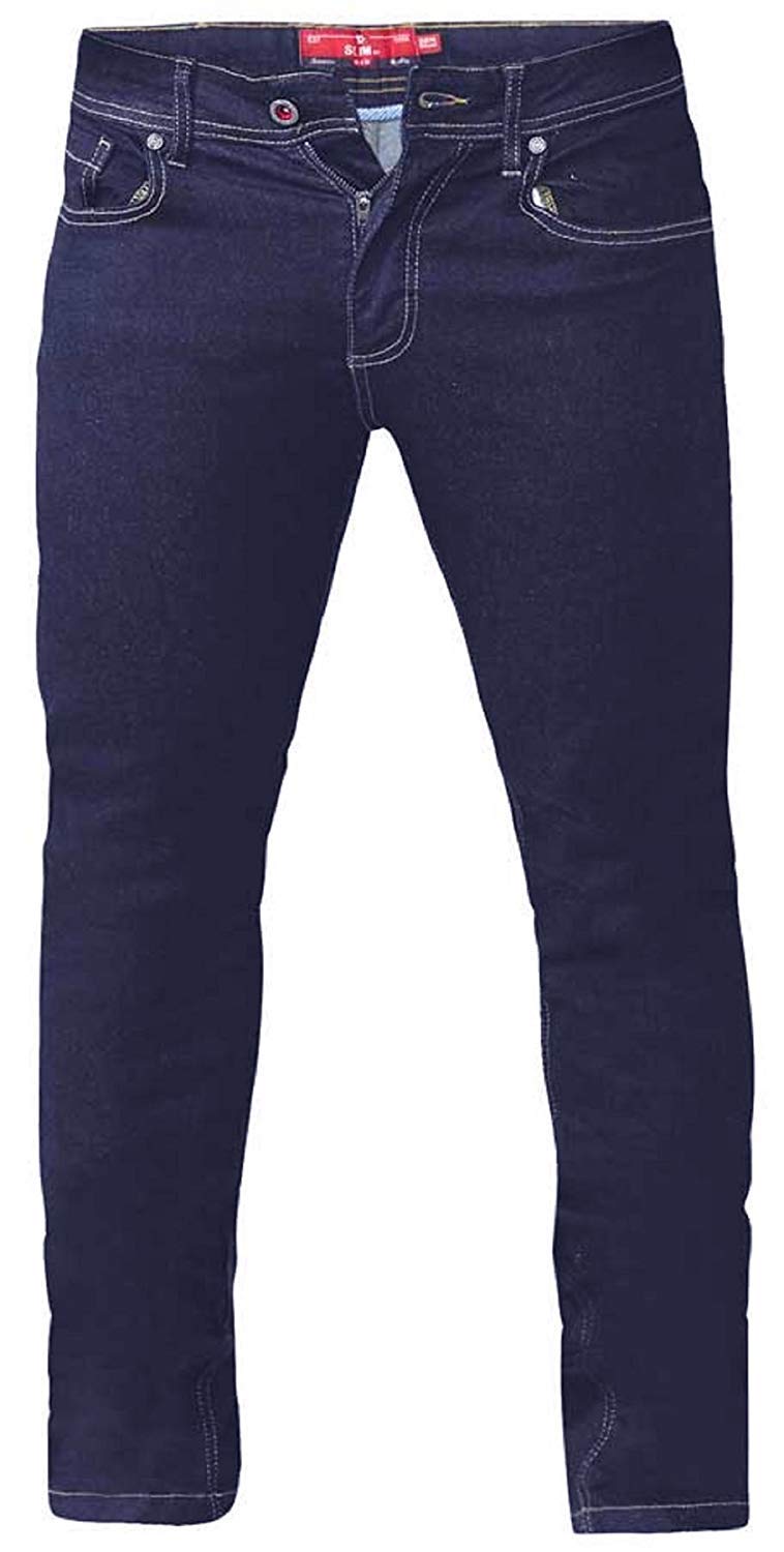Duke London Men's Indigo Duke D555 Big Size Tapered Fit Stretch Jeans In (Cedric) In 44W X 30L