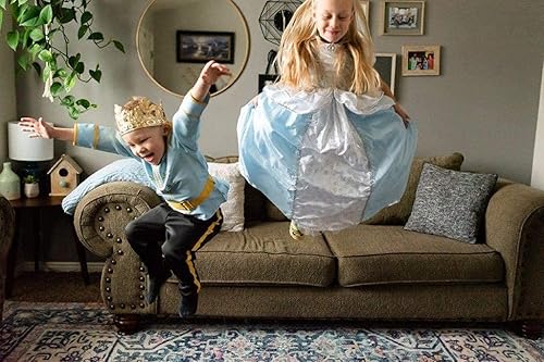 Miniatura 6 de Little Adventures Disfraz de princesa Cenicienta (para edades de 3 a 5 años) con vestido de muñeca a juego, lavable a máquina, vestido de fiesta y