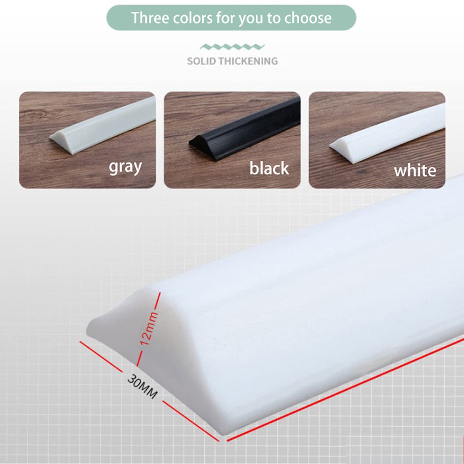 Barrera de ducha – Junta de silicona para suelo de baño, umbral de ducha plegable y protector contra salpicaduras, 80-300 cm para un sellado eficaz del agua