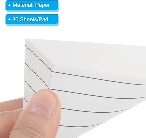 Miniatura 4 de PATIKIL Notas adhesivas de 3 x 3 pulgadas, paquete de 6 rejillas forradas en blanco, 80 hojasbloc, poste de notas para oficina en casa, negocios,