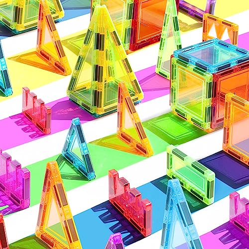 Magnetic Tiles Kids Games Toys, Stem Magnet Toys For Toddlers, Magnetic Blocks Building Toys For Kids Age 3-5 4-8, Preschool Learning Montessori Sensory Toys For 3+ Year Old Boys Girls Birthday Gifts #TOP1