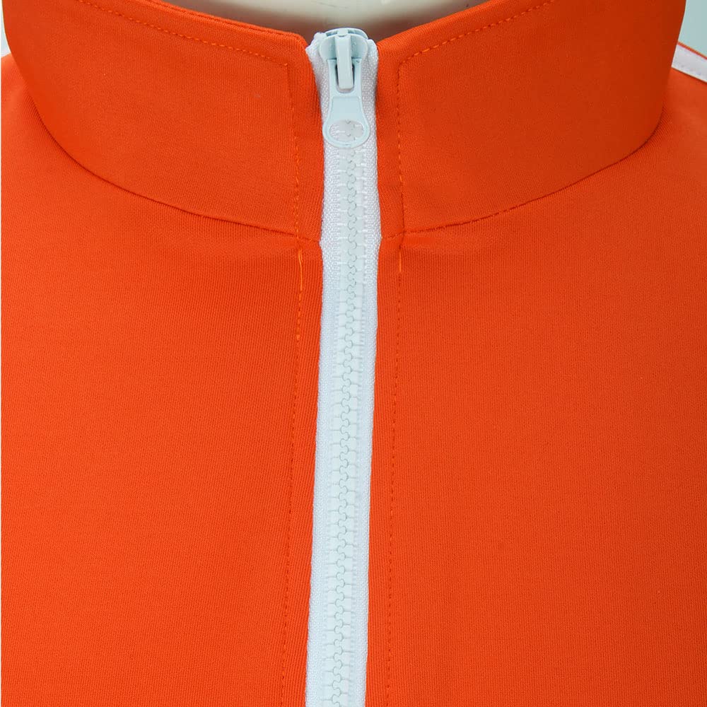 Funhoo Tuta da Ginnastica Abiti Sportivi Costume Cosplay Arancione Colletto Stand-up Cappotto Pantaloni Allenamento Palestra Abbigliamento Sportivo Cerniera per Uomo Ragazzo