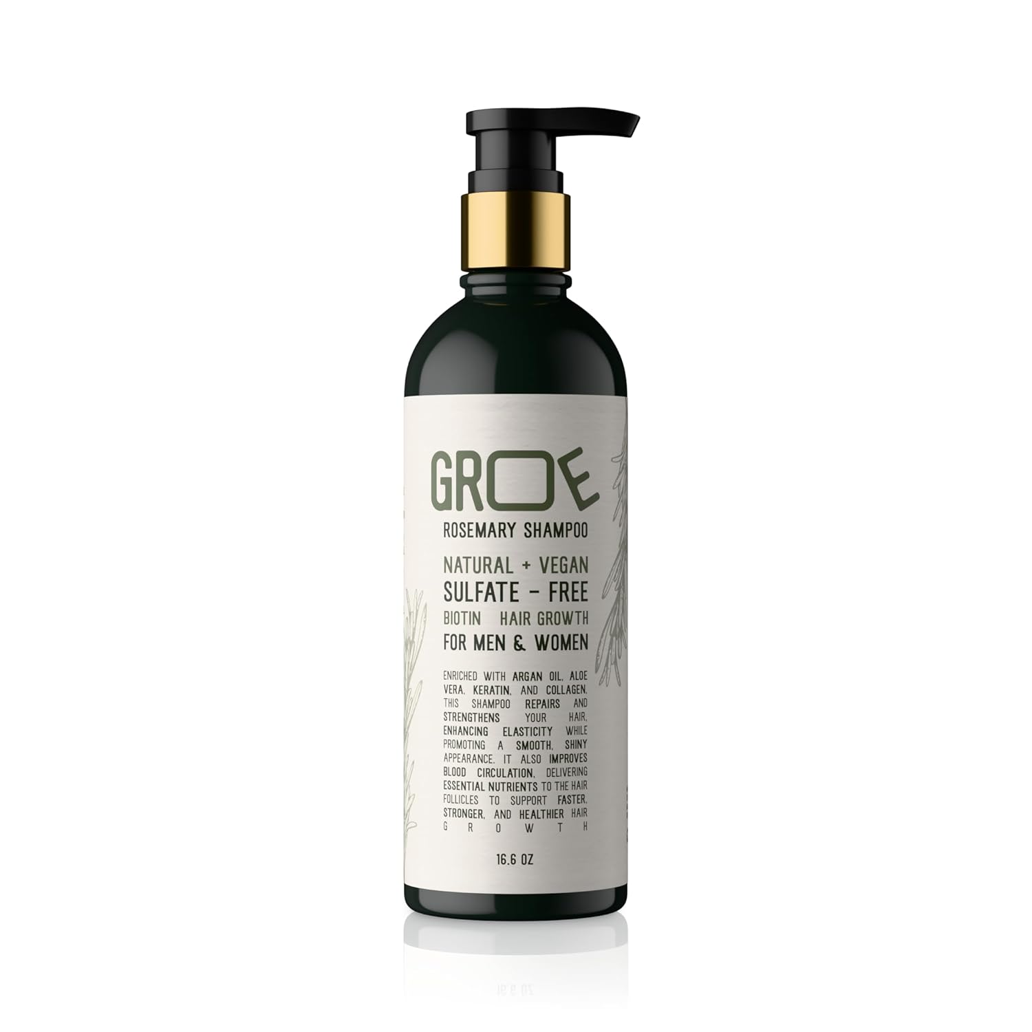 ROSEMARY Anti-Thinning Biotin Hair Growth Shampoo (16.6oz) Natural & Vegan, Sulfate-Free, CLINICALLY TESTED Effective Results, Women & Men ROSEMARY Anti-Thinning Biotin Hair Growth Shampoo (16.6oz) Natural & Vegan, Sulfate-Free, CLINICALLY TESTED Effective Results, Women & Men