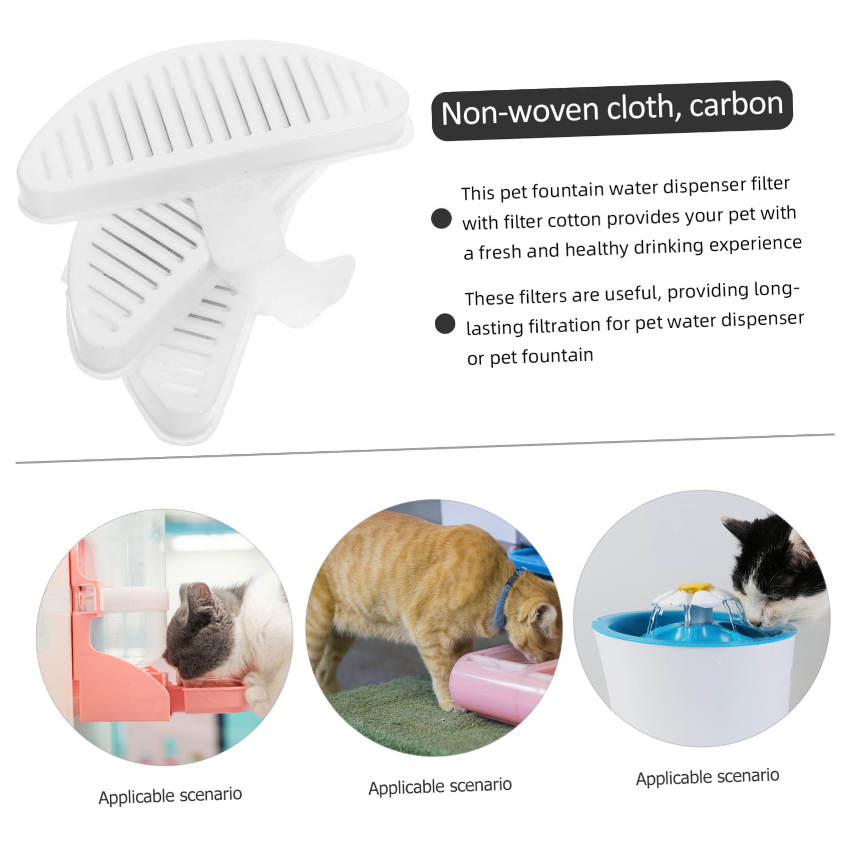 4sätze Katzenbrunnen-filtern Kompatibel Mit Einschließlich Ersatzfiltern Und Filter-Cotton Für Sichere Und Gesunde Trinkwasserfiltration Für Katzenbesitzer Und Tierhandlungen