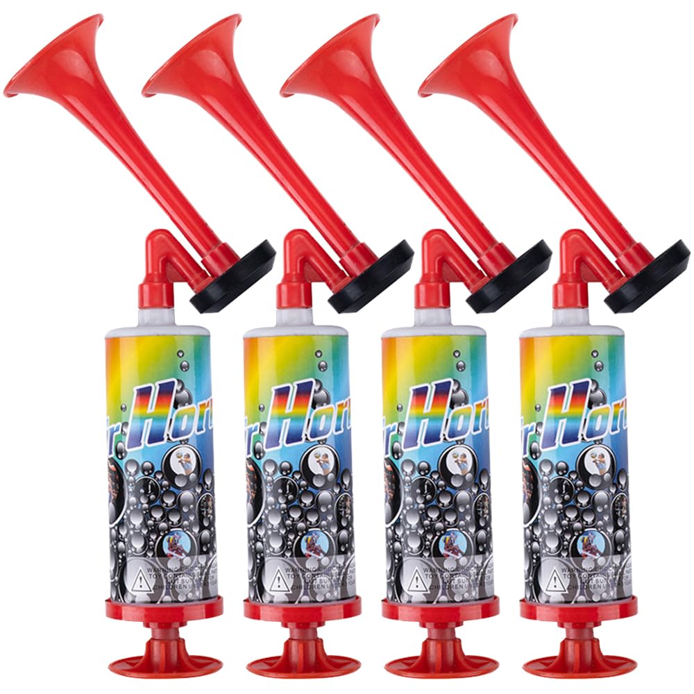 Tromba da Stadio, 4 Pezzi Air Horn, Trombetta da Stadio Forte, Tromba Ad Aria Compressa, Handheld Fanfare Air Horn, Tromba da Stadio per Feste Partite di Calcio Eventi Sportivi