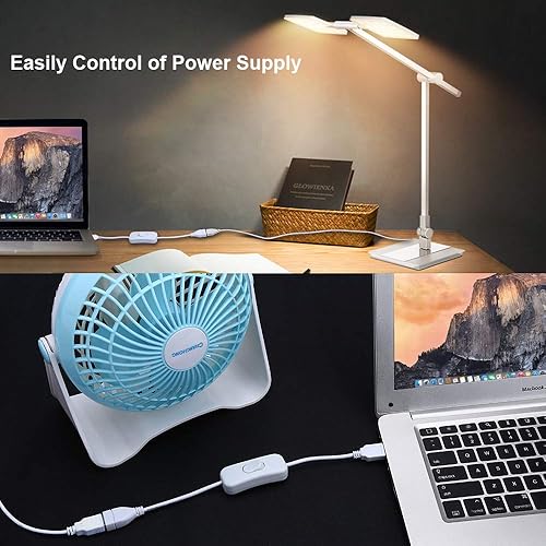 Miniatura 4 de ELECTOP Paquete de 2 cables USB macho a hembra con interruptor de encendidoapagado, extensión USB interruptor basculante en línea para grabadora de