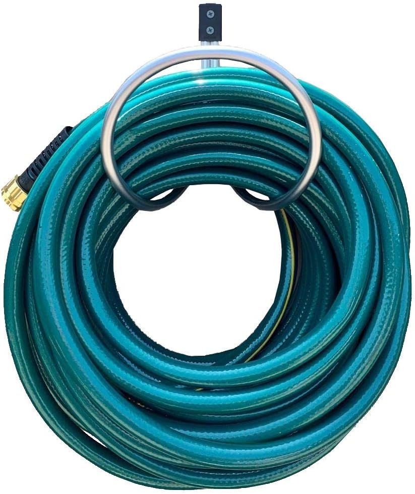 One - Hose Hanger Wall Mount, Holds 25 to 125 Feet of 3/4 Inch Hose – Aluminum Hose Hook (2 Hangers)