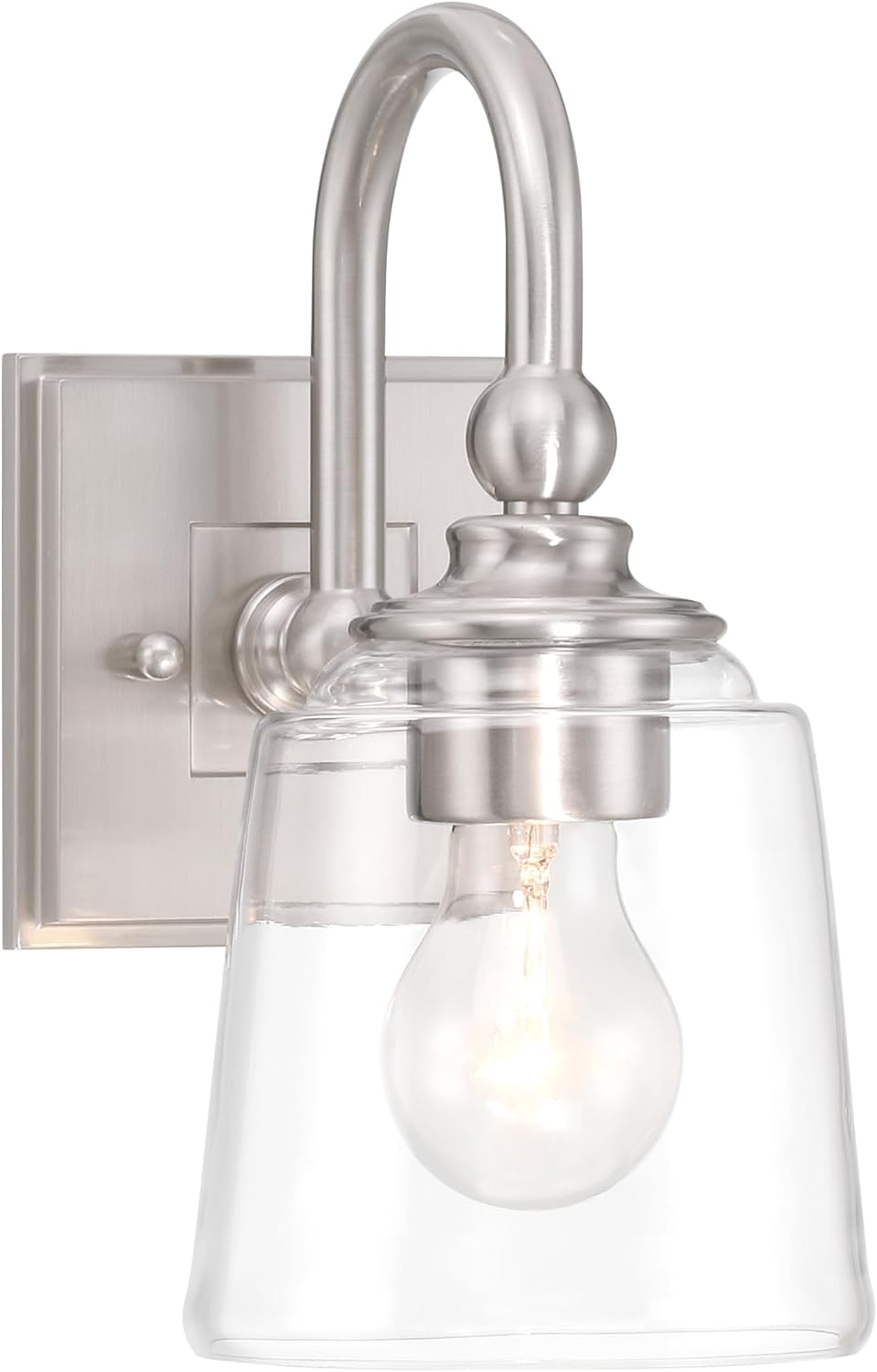 Minka Lavery 4001-84 Antonia Wall Sconce, 1 A19 Medium E26 Socket(s), Brushed Nickel (Bulbs Not Included)