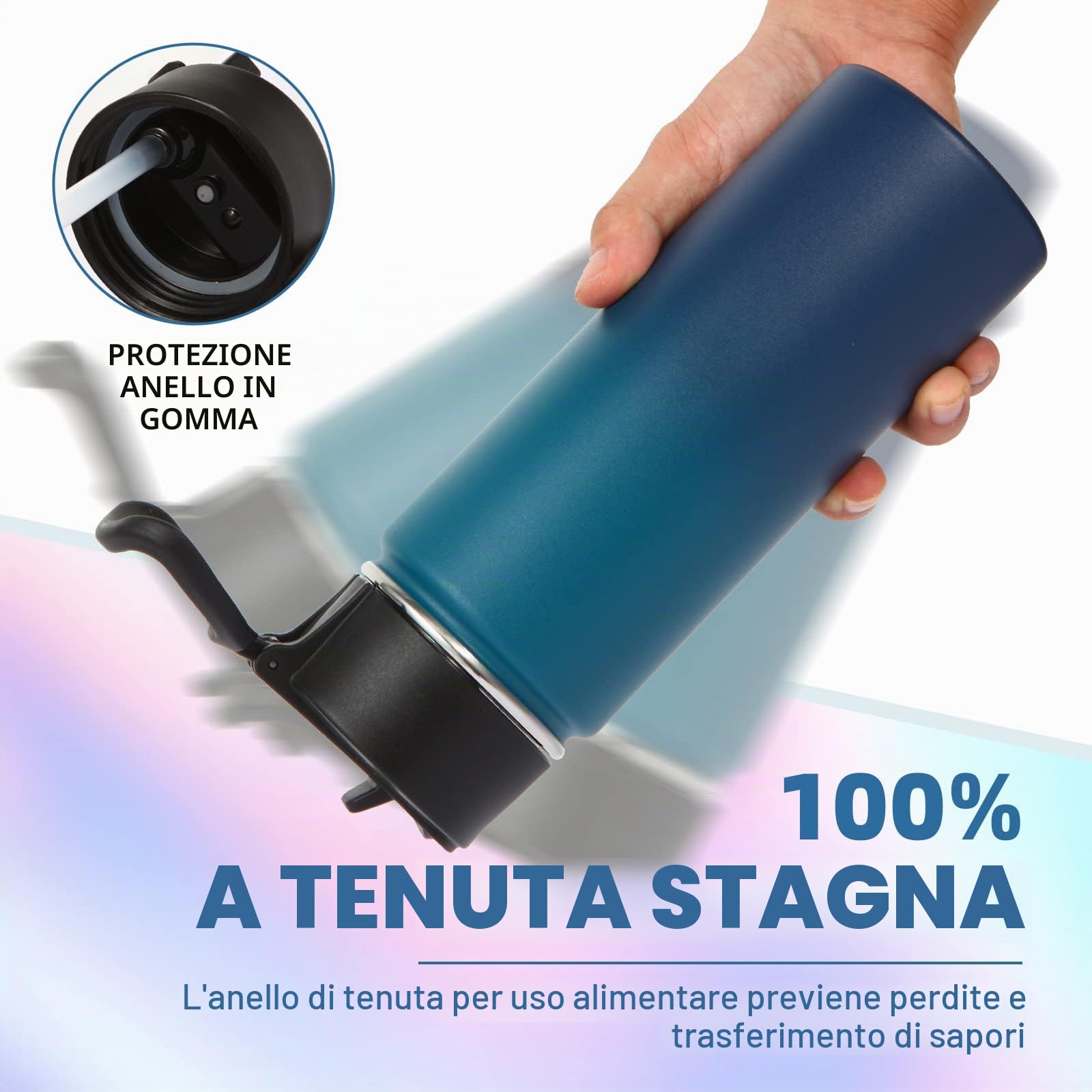 Volhoply 650ml Isolato Borraccia Termica con Cannuccia 4 Confezioni, Bottiglia in Acciaio Inox con Manico,Bottle a Doppia Parete, Bottiglie Sportive per Bambini,Scuola,Lavoro(Assortito,4 set)