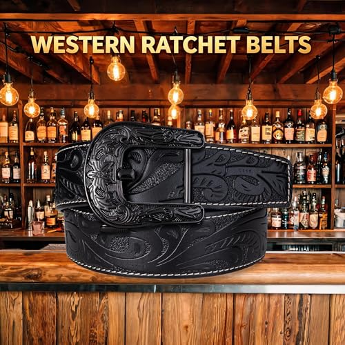 Image of Dubulle Men's Ratchet Belt Gold /Black /Red /Green /Blue /White Automatic Buckle Business Casual Belt Gift - Adjustable Fit