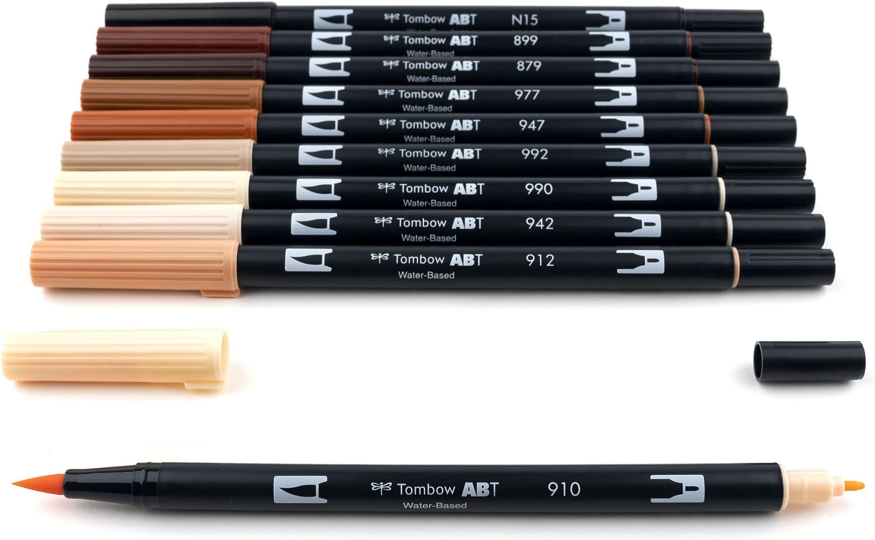 Tombow 56170 Dual Brush Pen Art Markers, Portrait, 10-Pack. Blendable, Brush and Fine Tip Markers
