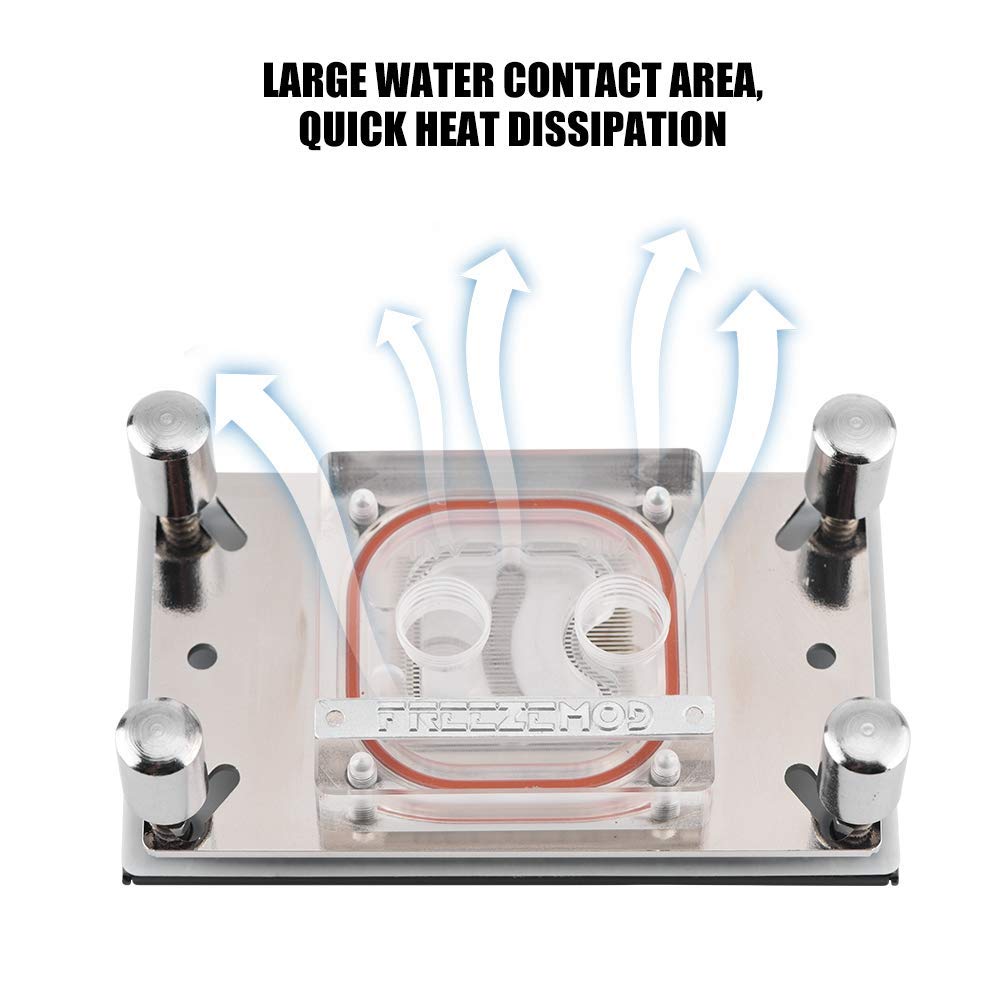 CPU Water Block 55x55mm Copper Base, 0.3mm Micro CPU Water Cooler, Water Block Water Cooling Block for AM2 / AM2 + / AM3 / AM3 + / AM4 / FM2 + CPU