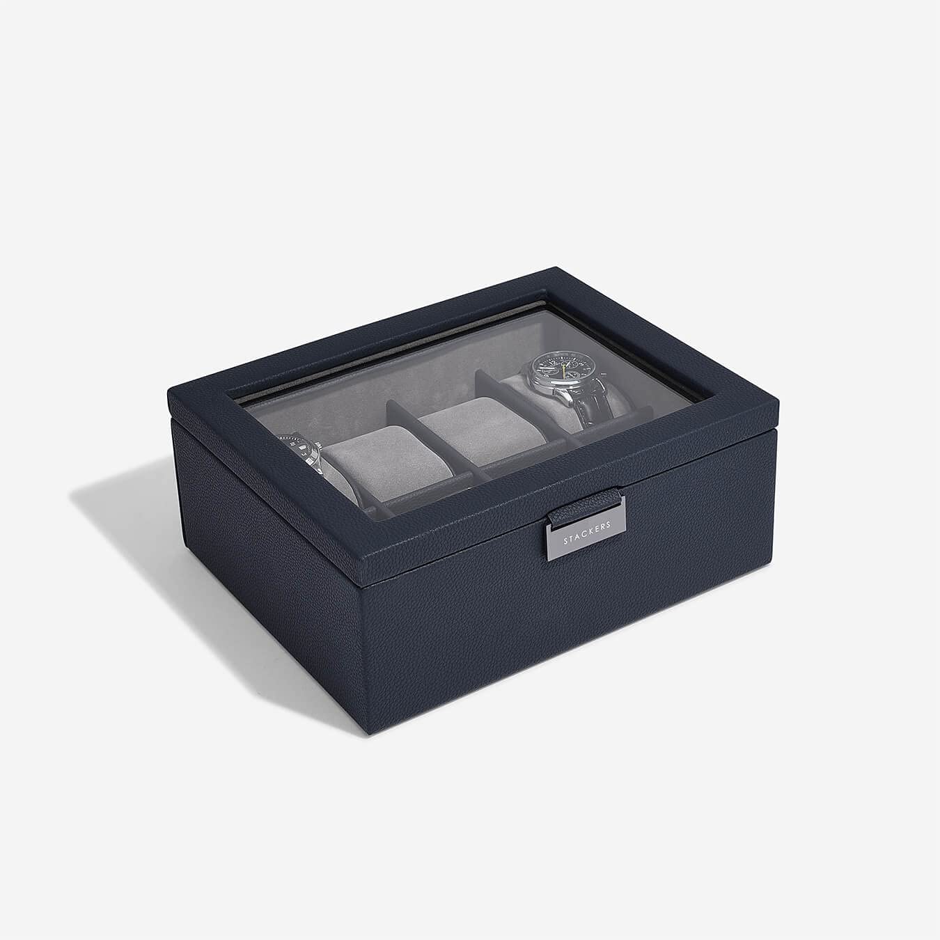 Stackers Navy Blue 8 Piece watch box