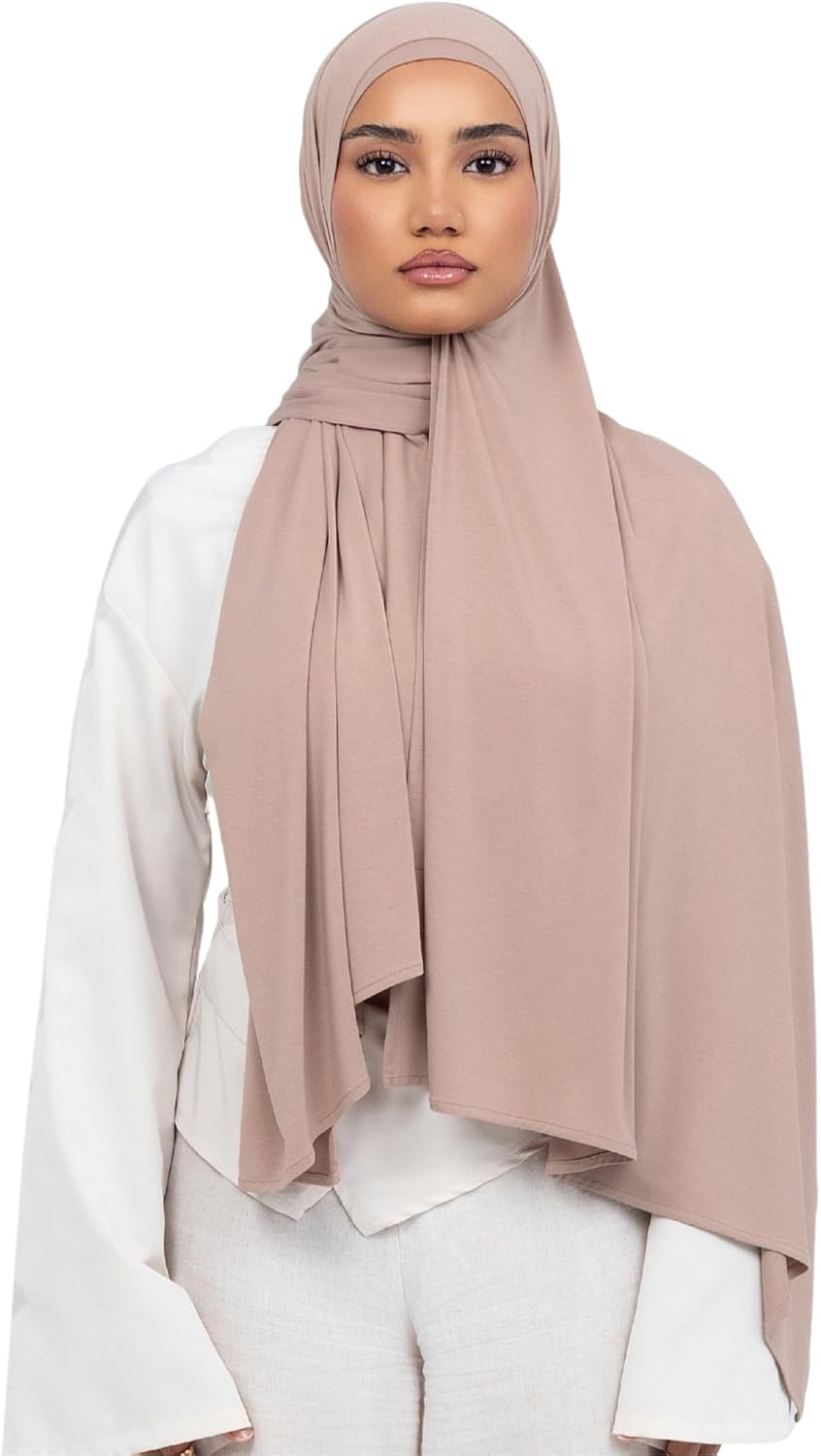 KHELANI Premium Jersey Hijab Set – Islamic Head Scarf for Muslim Women, Non-Slip Hijab with Matching Undercap