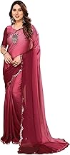 The Urban Diva Women's Trending Ombre,Two-tone Silk Saree With Mirror Lace Border