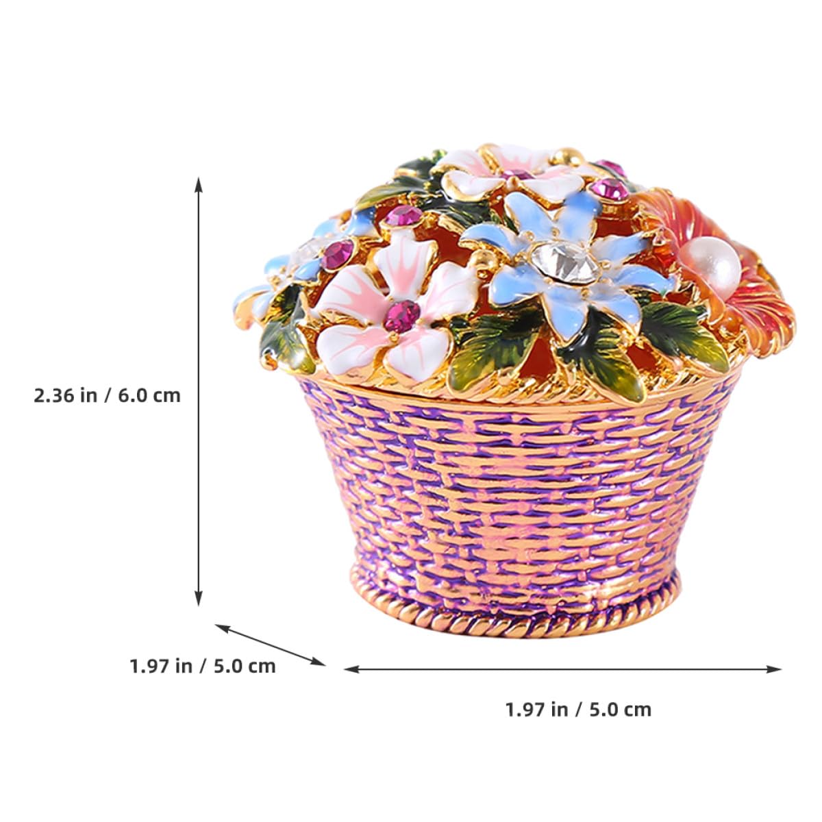 DECHOUS Emailliertes Schmuckkästchen in Topfblumenform Kleiner Schmuckorganizer mit Magnetverschluss Schmuckdose für Ringe Halsketten und Ohrringe Dekorative Aufbewahrung