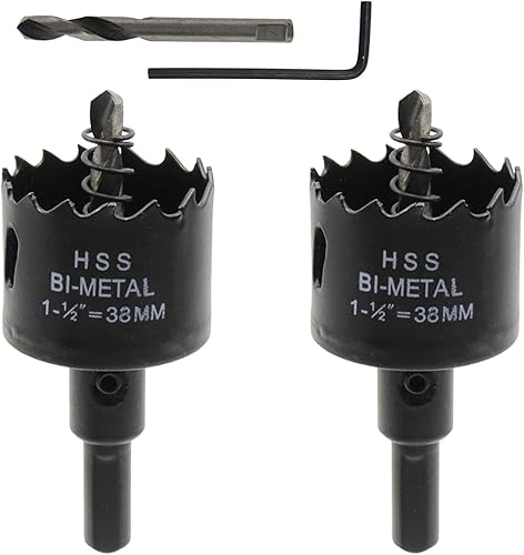 Sierra de agujero de 1-1/2"/38mm para metal, madera y corte de plástico Cortador de agujeros - 2 piezas