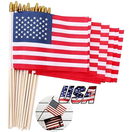 Mini American Flags on Sticks (30 Pack)