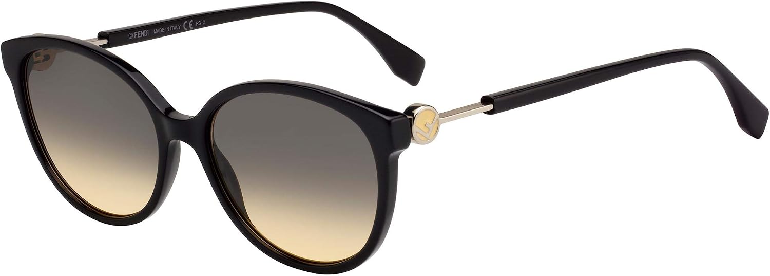 Fendi FF0373/S 807 Black FF0373/S Round Sunglasses Lens Category 2 Size 57mm