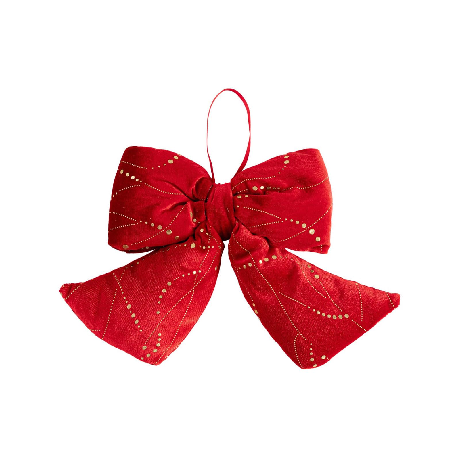 Tsophreniq Small Size Large Gold Foil Red Velvets Bowknot For Festival Door Wreath Tree Top Ornament Multipurpose Christmas Tree Accessory Christmas Bowknot