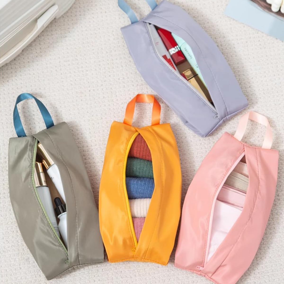 4Pcs Travel Underwear Organizer Bag Travel Socks Organizer Bag Portable Packing Organizers for Lingerie Panties Cosmetics